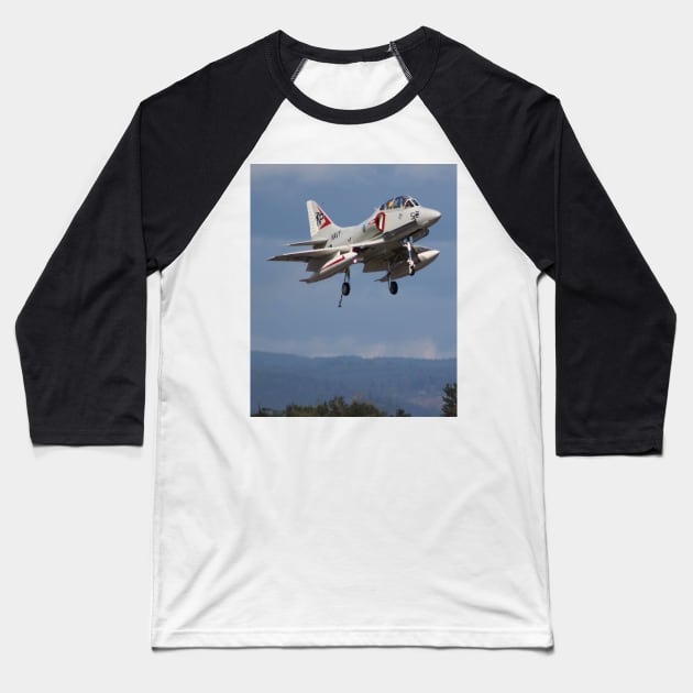 A-4 Skyhawk landing Baseball T-Shirt by acefox1